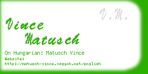 vince matusch business card